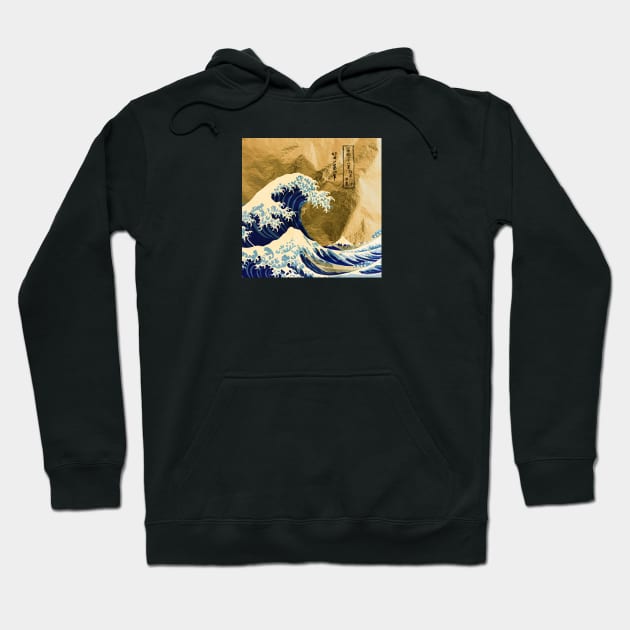 Golden Great Wave off Kanagawa Hoodie by GreekTavern